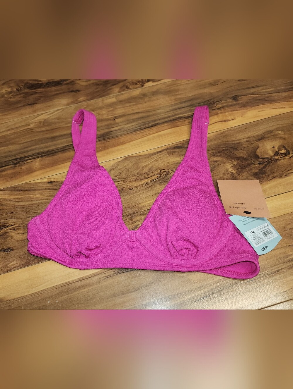 Women's Pink Bikini Top - Shade And Shore 34A